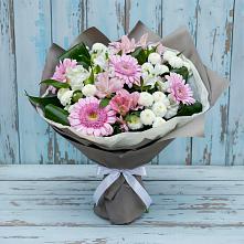 Букет цветов из:  Герберы, Альстромерии и Хризантемы #REPLACE_PRED# Кижинге