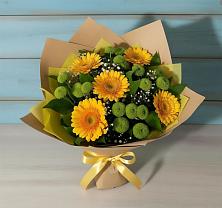 Букет цветов из:  Герберы и Хризантемы в Кижинге