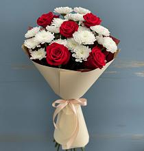 Букет цветов из:  Розы и Хризантемы #REPLACE_PRED# Кижинге