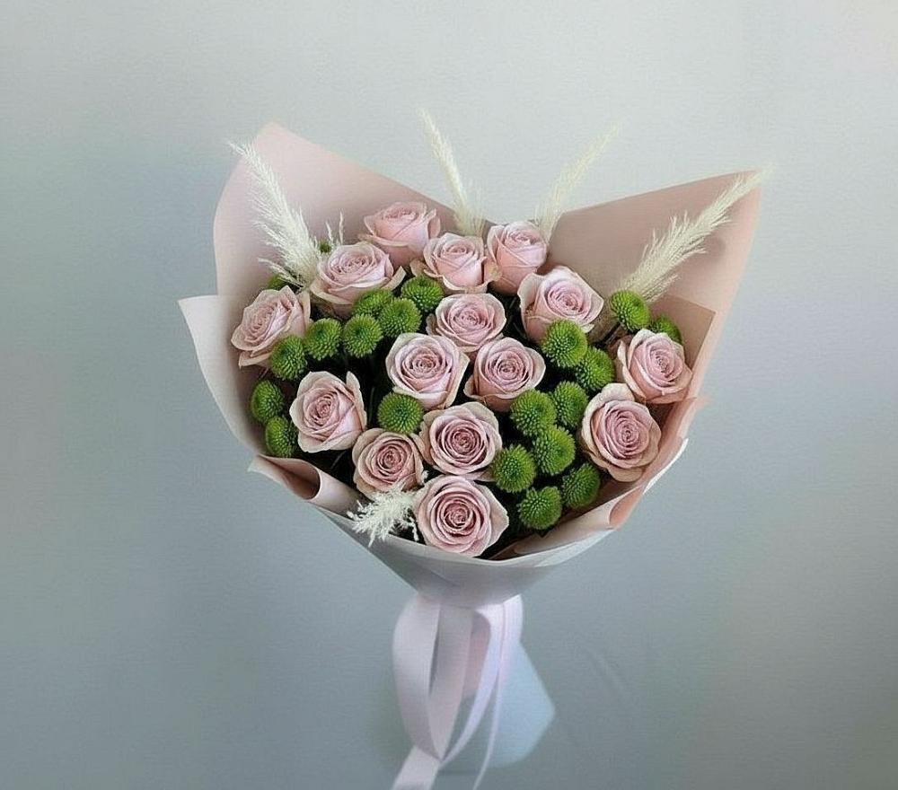 Букет цветов из: Розы и Хризантемы в Кижинге