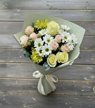 Букет цветов из:  Альстромерии, Розы и Хризантемы в Кижинге