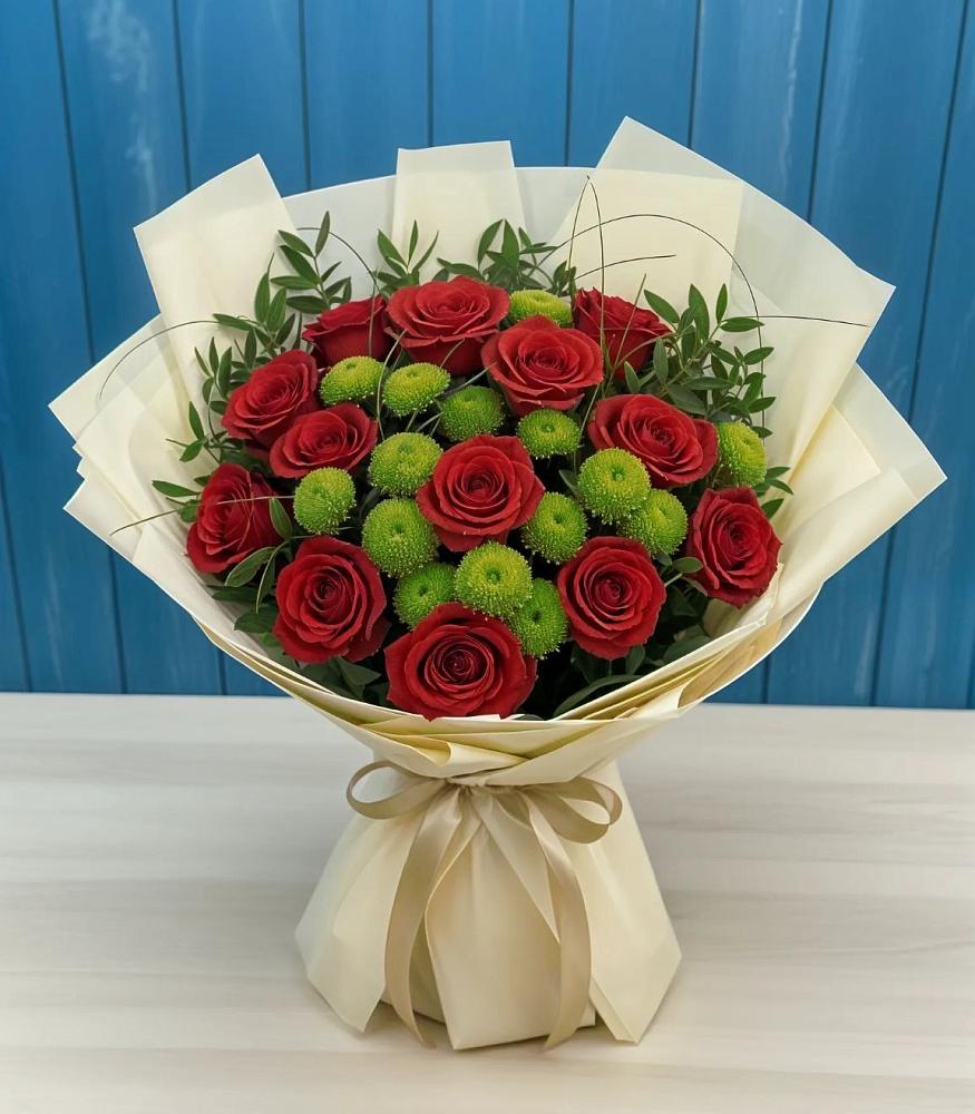 Букет цветов из: Розы и Хризантемы в Кижинге